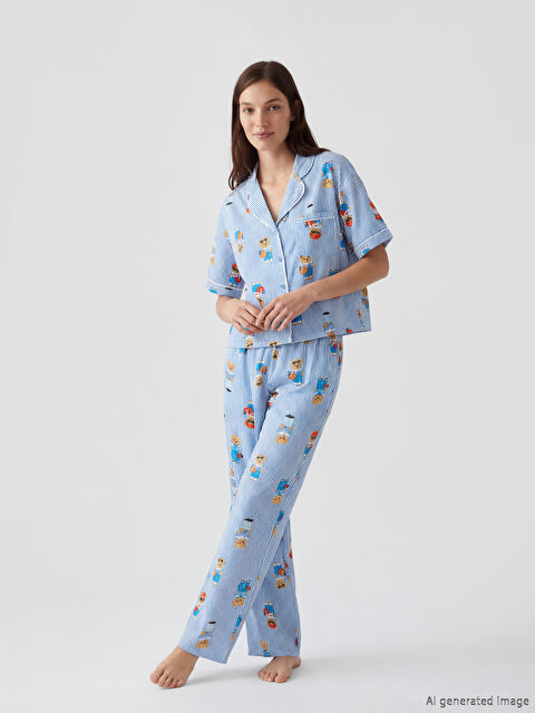 LCW DREAM Ayı Teddy Baskılı Kadın Pijama Takım - S6BY43Z8-LRA