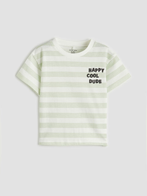 LCW baby Bisiklet Yaka Baskılı Erkek Bebek Çıtçıtlı Body