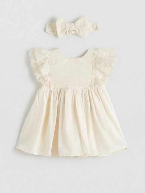 LCW baby Fırfırlı ve Saç Bantlı Kız Bebek Elbise - S6BY74Z1-YG7
