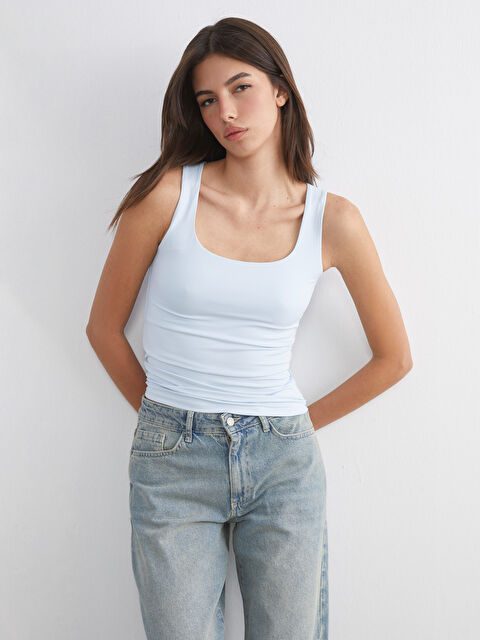 LCW Vision Женщины Голубой Майка - S6CA18Z8-QXL