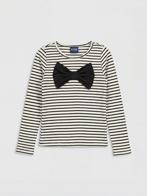 LCW Kids Girl ECRU T-Shirt - S6CA40Z1-LRA