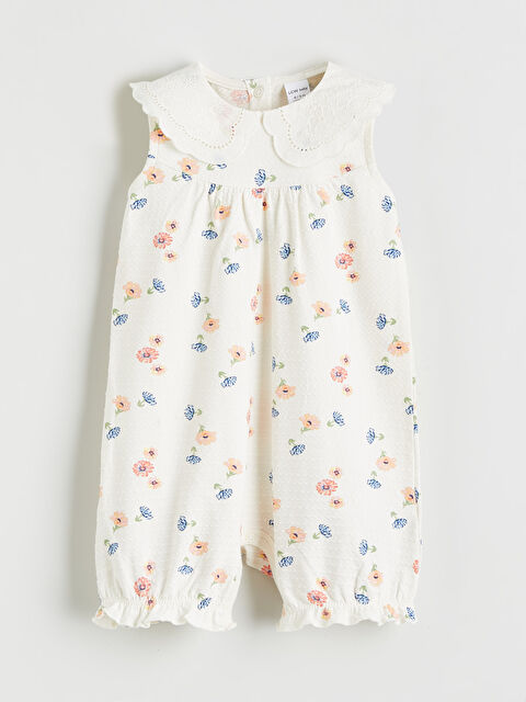 LCW baby Bebe Yaka Çiçekli Kız Bebek Tulum - S6CB23Z1-LRB