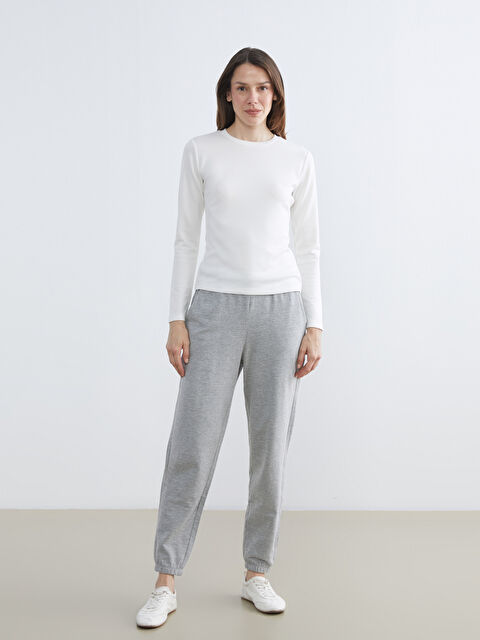 LCWAIKIKI Basic بنطال رياضي رياضي رمادي امرأة - S6CB31Z8-CT3