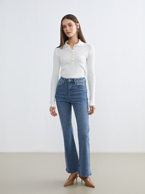 LCW Jeans Γυναικείο παντελόνι τζιν με καμπάνα - S6CB36Z8-311