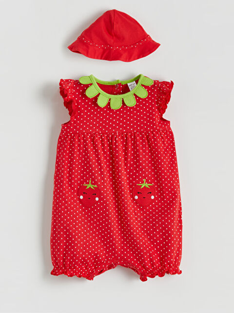 LCW baby Çiçek Desenli Kız Bebek Tulum ve Şapka - S6CB87Z1-LTN