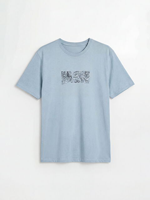 LC WAIKIKI Bisiklet Yaka Baskılı Penye Erkek Tişört - S6CB99Z8-FFH