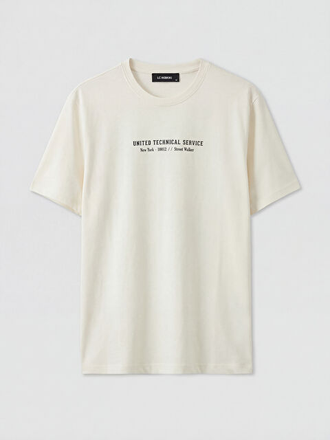 LC WAIKIKI Bisiklet Yaka New York Baskılı Erkek Tişört