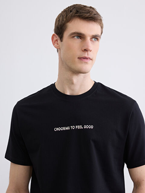 LC WAIKIKI  Bisiklet Yaka Baskılı Erkek Tişört - S6CC47Z8-CVL