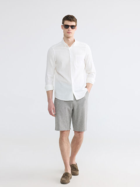LCWAIKIKI Classic Regular Fit Keten Karışmlı Erkek Şort