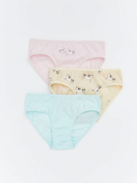 LCW Kids Baskılı Kız Çocuk Külot 3'lü - S6CD15Z1-LUG