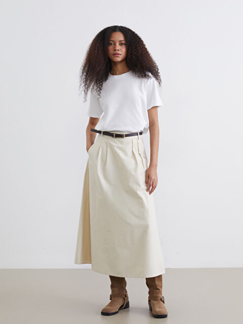 XSIDE Ženska suknja A kroja sa kaišem u struku i detaljima na faltama - S6CD43Z8-15U