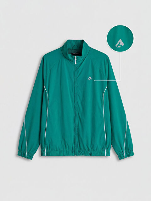 XSIDE ACTIVE Dik Yaka Baskılı Erkek Fermuarlı Sweatshirt