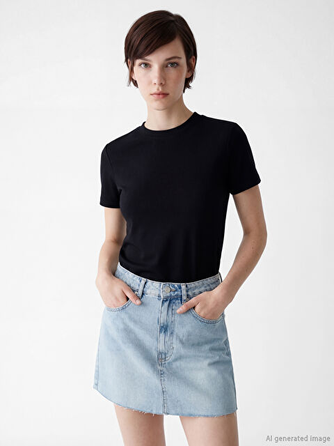 LCW Vision Dik Yaka Kadın Tişört - S6CD54Z8-CVL