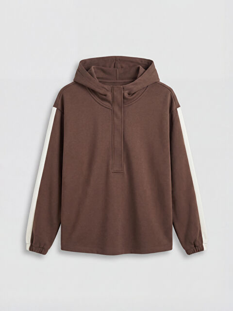 LCW Vision Hooded Striped Women's Loose Fit Sweatshirt