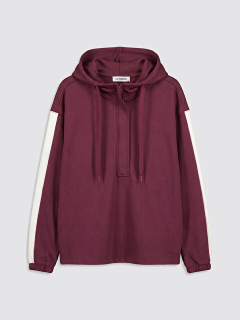 LCW Vision Hooded Loose Fit Striped Women's Sweatshirt