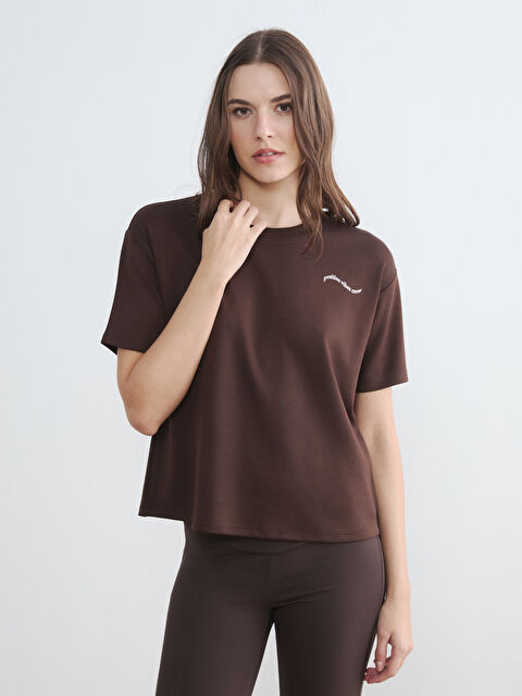 LCW Comfort Женщины Коричневый Футболка - S6CD90Z8-HMK