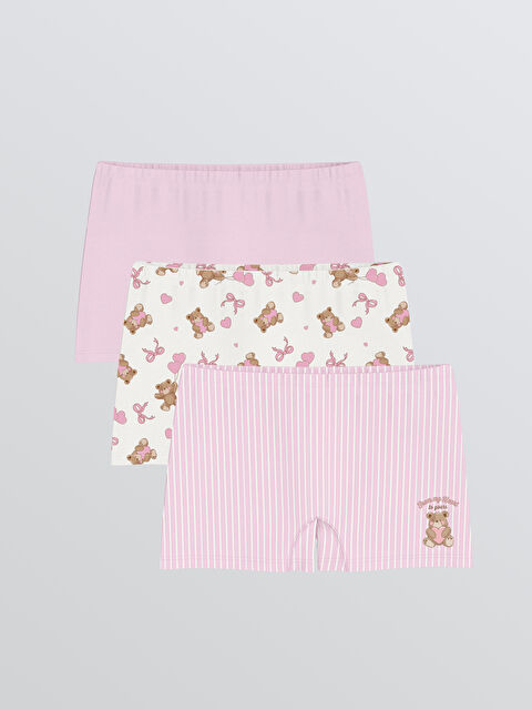 LCW Kids Baskılı Kız Çocuk Boxer 3'lü - S6CD94Z4-LHF