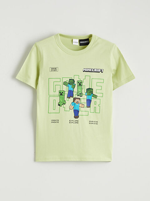 LCW Kids Crew Neck Minecraft Printed Boys' T-Shirt - S6CE21Z4-FZ0