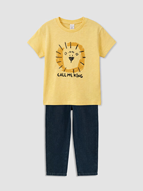 LCW baby Erkek Bebek Jean Pantolon ve Tişört