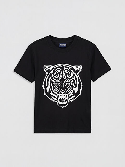 LC WAIKIKI Bisiklet Yaka Kaplan Baskılı Erkek Çocuk Tişört - S6CE78Z4-CVL