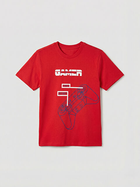 LC WAIKIKI Bisiklet Yaka Baskılı Erkek Çocuk Tişört - S6CE86Z4-KYU