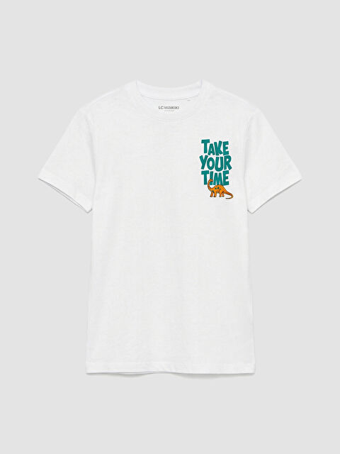 LC WAIKIKI Bisiklet Yaka Baskılı Erkek Çocuk Tişört - S6CE98Z4-J5E