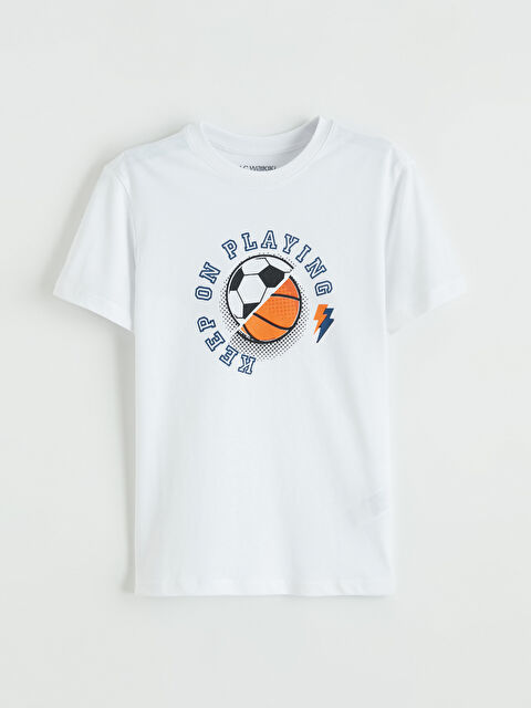 LC WAIKIKI Bisiklet Yaka Baskılı Erkek Çocuk Tişört - S6CF20Z4-J5E