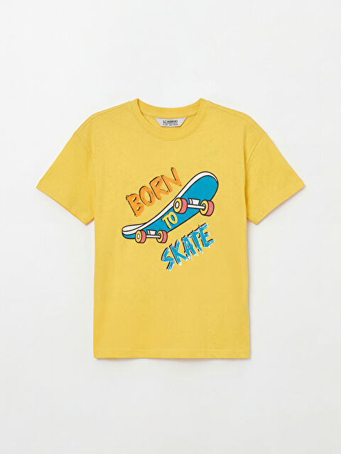 LC WAIKIKI Bisiklet Yaka Baskılı Erkek Çocuk Tişört - S6CF23Z4-G4L