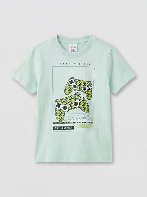 LC WAIKIKI Bisiklet Yaka Baskılı Erkek Çocuk Tişört