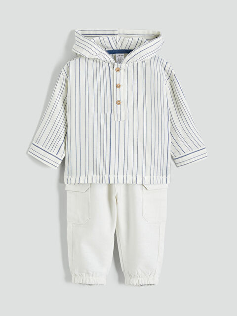 LCW baby Baby Boy's Hooded Shirt and Trousers - S6CG04Z1-LFC