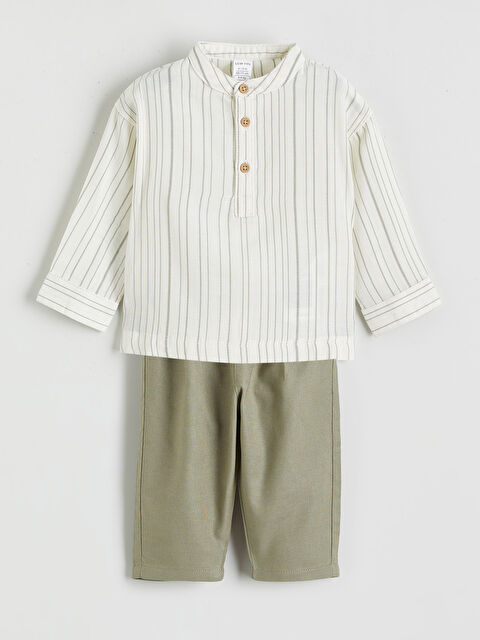 LCW baby Košulja sa mandarinskom kragnom i pantalone za dečaka. - S6CG15Z1-LFC