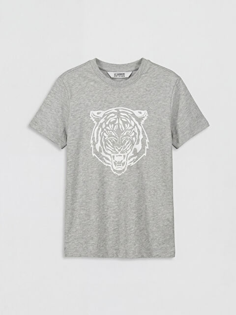 LC WAIKIKI Bisiklet Yaka Kaplan Baskılı Erkek Çocuk Tişört - S6CG53Z4-CT3