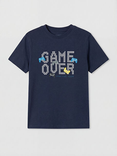 LC WAIKIKI Bisiklet Yaka Baskılı Erkek Çocuk Tişört