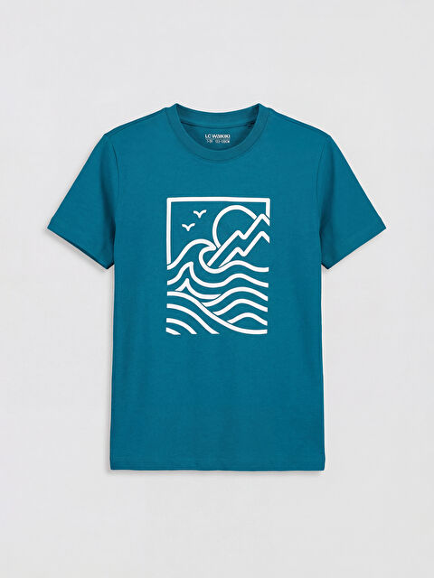 LC WAIKIKI Bisiklet Yaka Baskılı Erkek Çocuk Tişört - S6CG95Z4-R2V