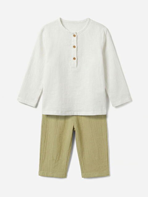 LCW baby Erkek Bebek Hakim Yaka Gömlek ve Pantolon - S6CG96Z1-FDL