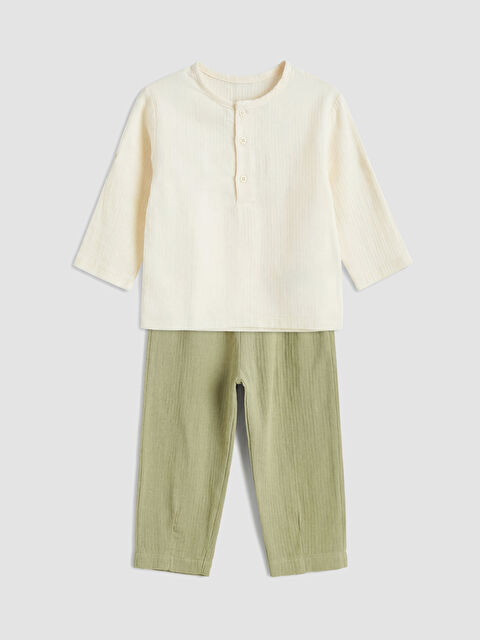 LCW baby Erkek Bebek Hakim Yaka Gömlek ve Pantolon - S6CG96Z1-FDL