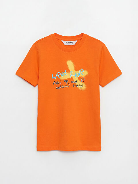 LC WAIKIKI Bisiklet Yaka Baskılı Erkek Çocuk Tişört - S6CH01Z4-KG1