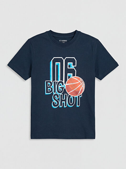 LC WAIKIKI Kısa Kollu Bisiklet Yaka Baskılı Erkek Çocuk Tişört