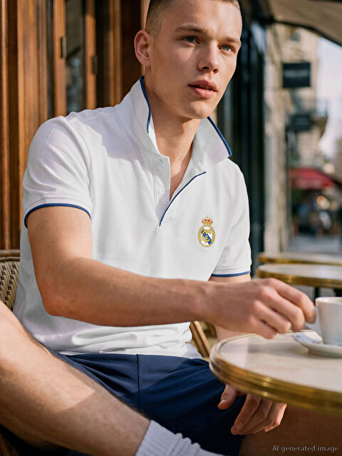 XSIDE ACTIVE Polo Yaka Real Madrid Nakışlı Erkek Spor Tişört