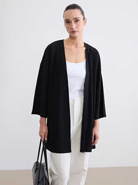 LCWAIKIKI Classic Shawl Collar Ribbed Women's Cardigan - S6CH70Z8-CVL