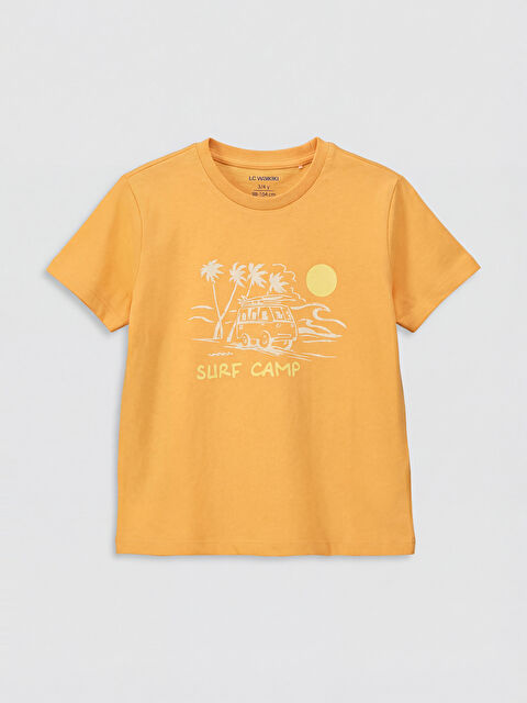 LC WAIKIKI Bisiklet Yaka Baskılı Erkek Çocuk Tişört