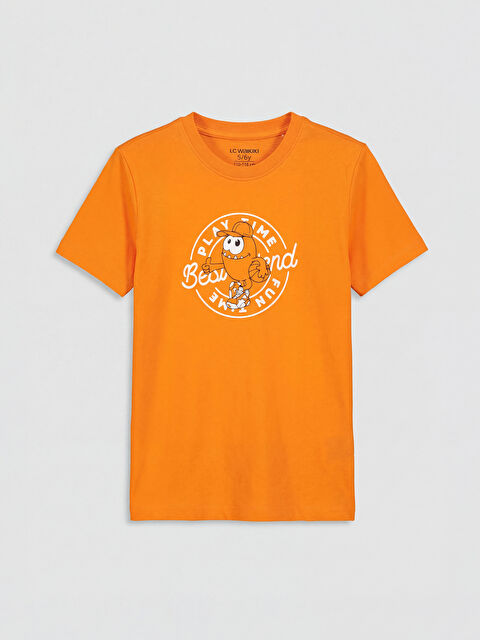 LC WAIKIKI Bisiklet Yaka Baskılı Erkek Çocuk Tişört