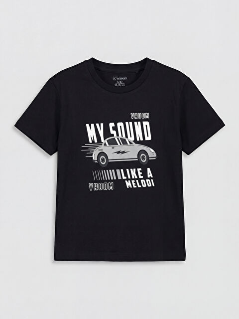 LC WAIKIKI Bisiklet Yaka Baskılı Erkek Çocuk Tişört