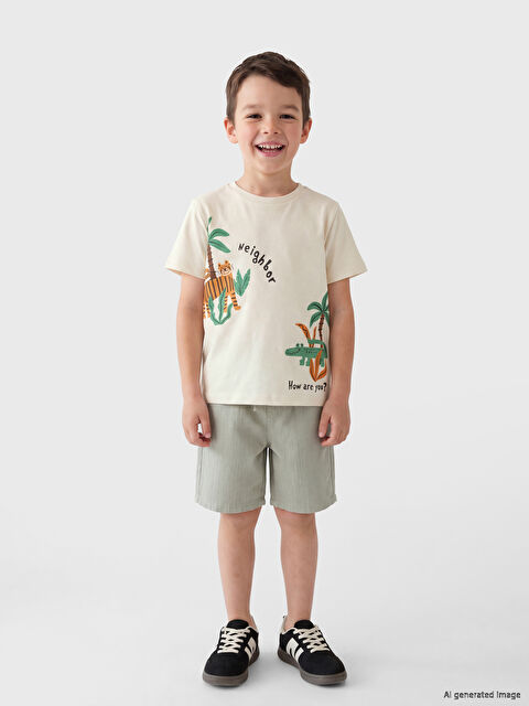 LCW Kids Baskılı Erkek Çocuk Tişört