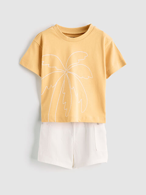 LCW baby Erkek Bebek Baskılı Tişört ve Şort - S6CI15Z1-G5Y