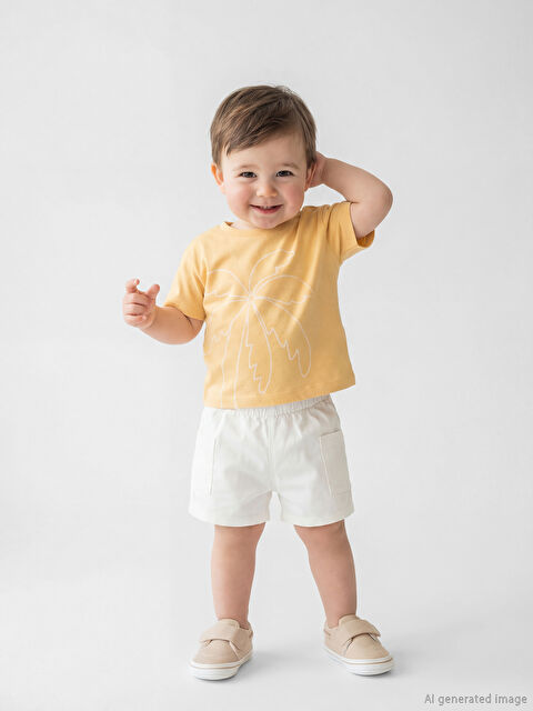 LCW baby Erkek Bebek Baskılı Tişört ve Şort - S6CI15Z1-G5Y