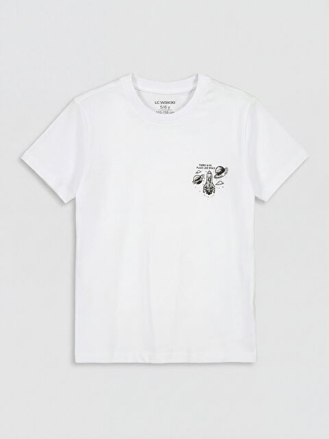 LC WAIKIKI Bisiklet Yaka Baskılı Erkek Çocuk Tişört