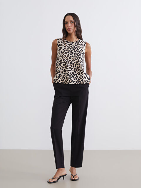 LCW Vision Women's Carrot Fit Trousers with Elastic Waistband - S6CI54Z8-CVL