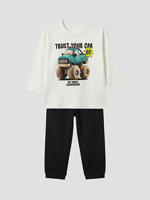 LCW Kids Printed Boys' T-Shirt and Sweatpants - S6CJ09Z1-R9J