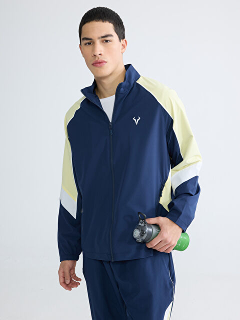 XSIDE ACTIVE Dik Yaka Renk Bloklu Erkek Fermuarlı Sweatshirt